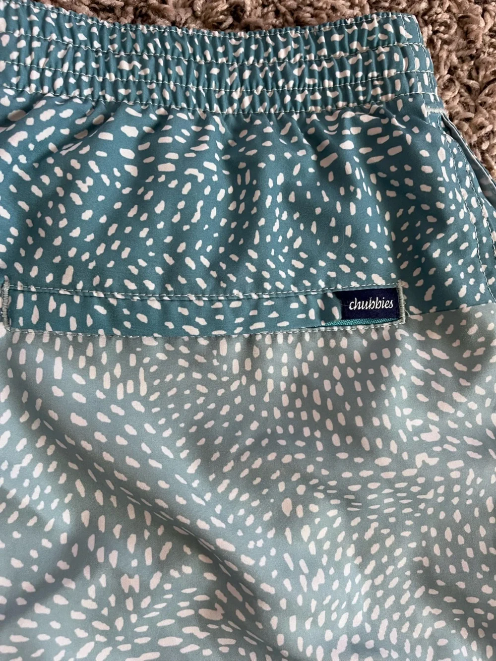 Chubbies Mens XXL Swim Trunks Blue Speckled Colorblock 5.5 Inseam Mesh Lining